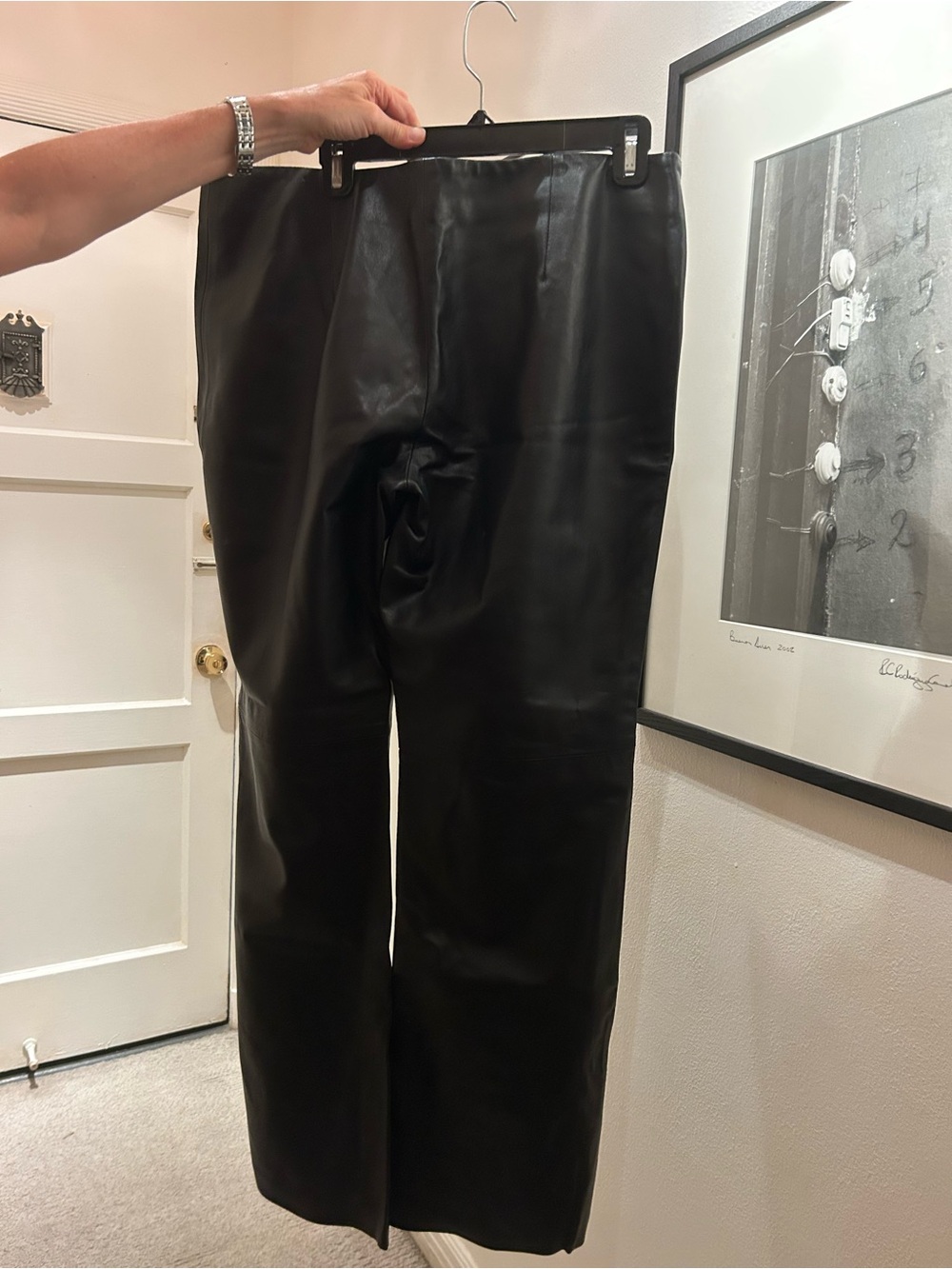 Black 100% Leather Pants